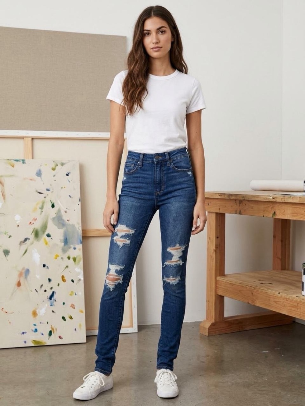 American Eagle Ne(x)t Level Stretch Distressed Jeggings 00 Long Dark Wash